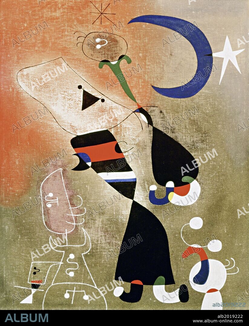 JOAN MIRÓ. Joan Miró, 'Mujer y pájaro a luz de la luna', 1949, Óleo sobre lienzo, 81.3 x 66 cm.