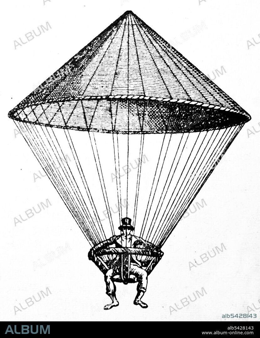 parachute invented by the French physicist Lenormand. Louis-Sebastien Lenormand (May 25, 1757 - April 4, 1837) was a French chemist, physicist, inventor, and a pioneer in parachuting.