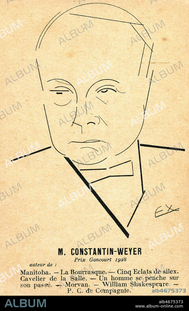 Maurice CONSTANTIN-WEYER (1881-1964) Prix Goncourt 1928. Illustration de EX pour une carte postale de 1928. Credit : IM/Kharbine-Tapabor.