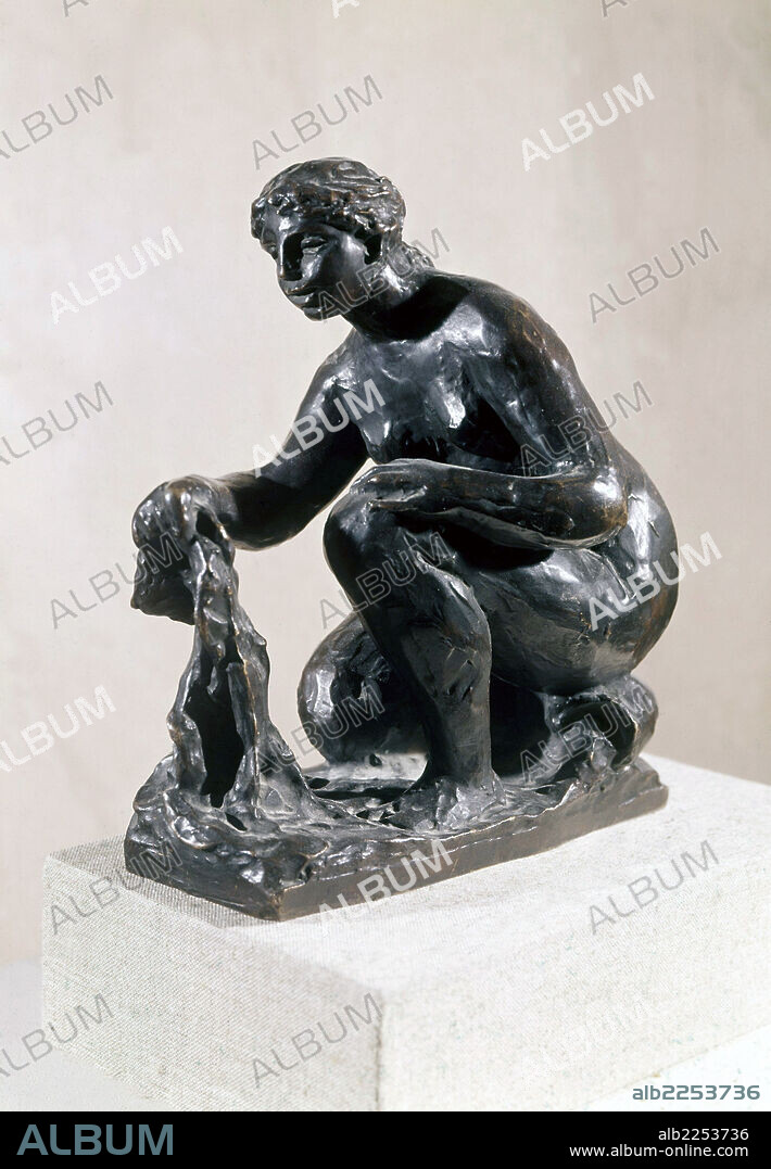 AUSGUSTE RENOIR. RENOIR , AUGUSTE. PINTOR Y ESCULTOR FRANCES. 1841 - 1919. " LA PEQUEÑA LAVANDERA " , BRONCE.