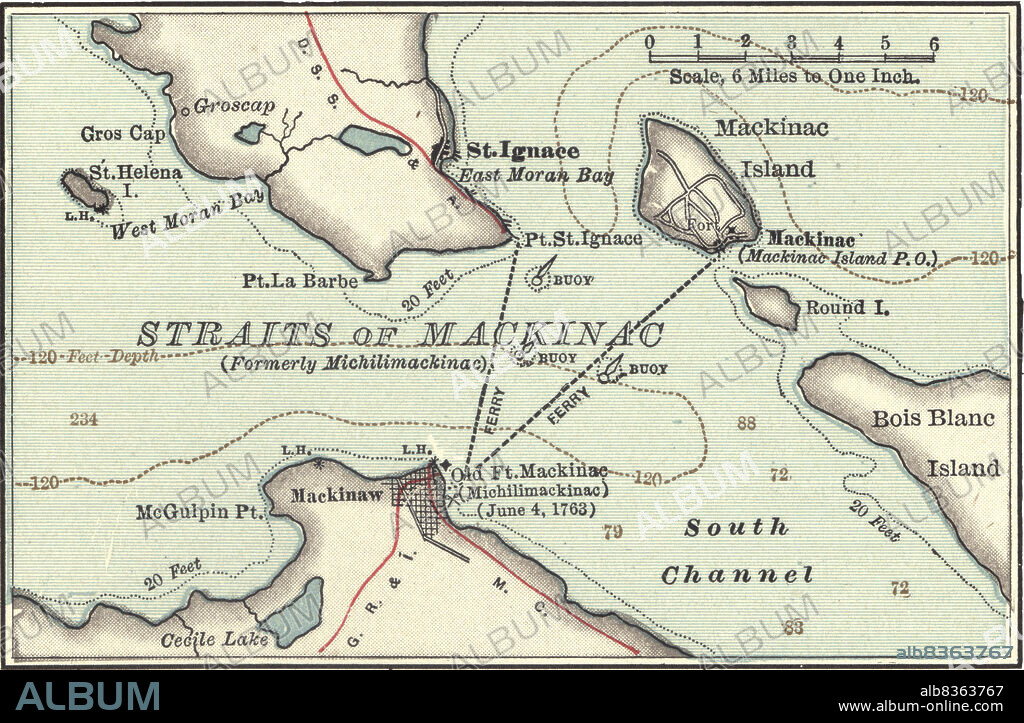 Map of Mackinac Island, Michigan.