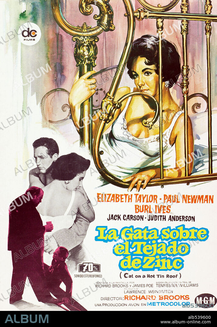 Poster of CAT ON A HOT TIN ROOF, 1958, directed by RICHARD BROOKS. Copyright M.G.M.