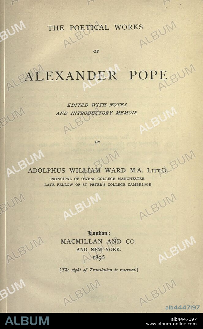 The poetical works of Alexander Pope; : Pope, Alexander, 1688-1744.