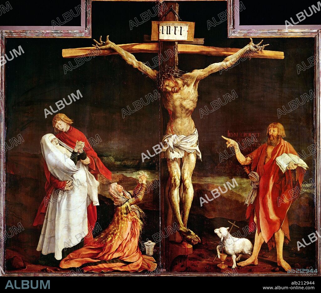 MATTHIAS GRÜNEWALD. Matthias Grünewald / 'Inssenheim Altar: Crucifixion', 1515.