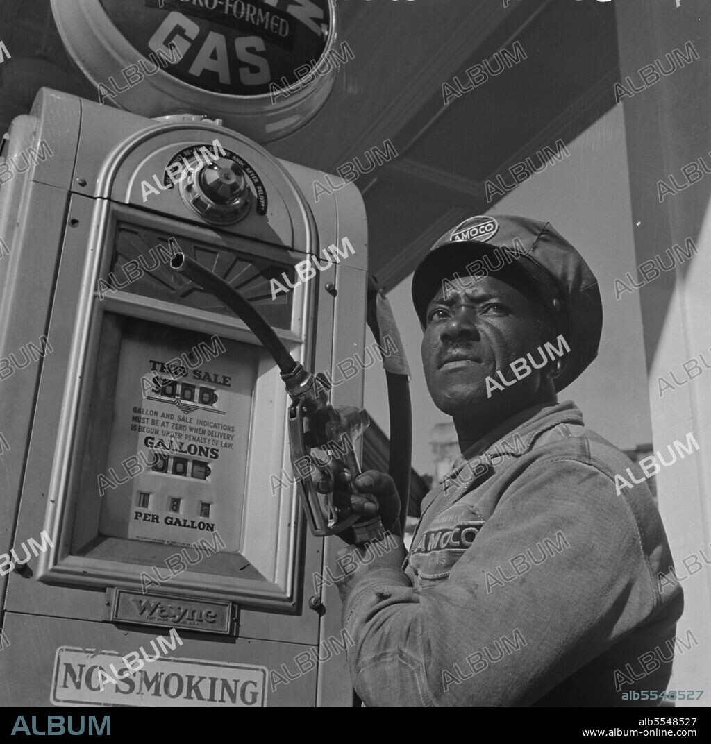 GORDON PARKS. Washington, D.C. Negro mechanic for the Amoco oil company.