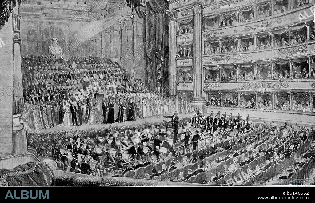 E-L'ILLUSTRAZIONE ITALIANA-EL "STABART MATER"DE ROSSINI EN EL SCALA DIRIGIDO POR VERDI EN 1892.
