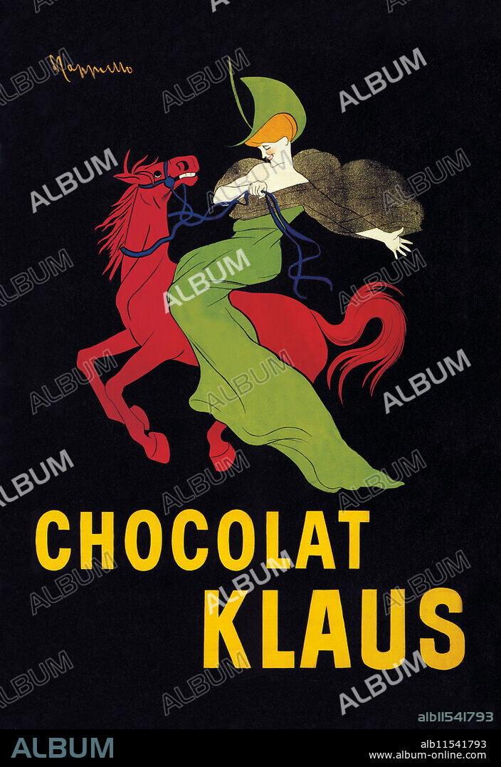 Leonetto Cappiello (9. April 1875 in Livorno, Italy – 2. February 1942 in Cannes, France) was an Italian poster art designer who lived in Paris. He is now often called 'the father of modern advertising' because of his innovation in poster design.  Cappiello pursued the posterist's goal with a clarity and purpose that set him apart from his peers, and it is with this poster that he firmly established himself as the master of the modern poster, and perhaps of modern advertising. He was the first to understand that if an advertising image is strong enough, the actual product does not have to be shown. His symbol of the green lady on a red horse proved to so successful as a symbol that it remains the company trademark today almost 100 years later.