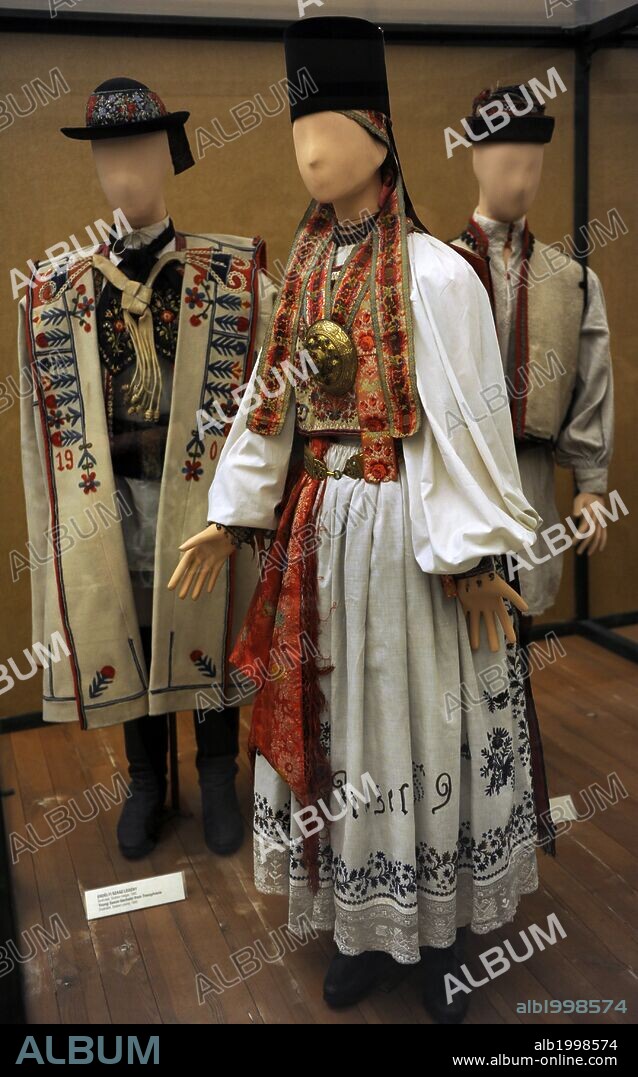 Traditional dress of a saxon girl. 1892. From Transylvania (Romania). Szelindek, Szeben county. Ethnographic Museum. Budapest. Hungary.