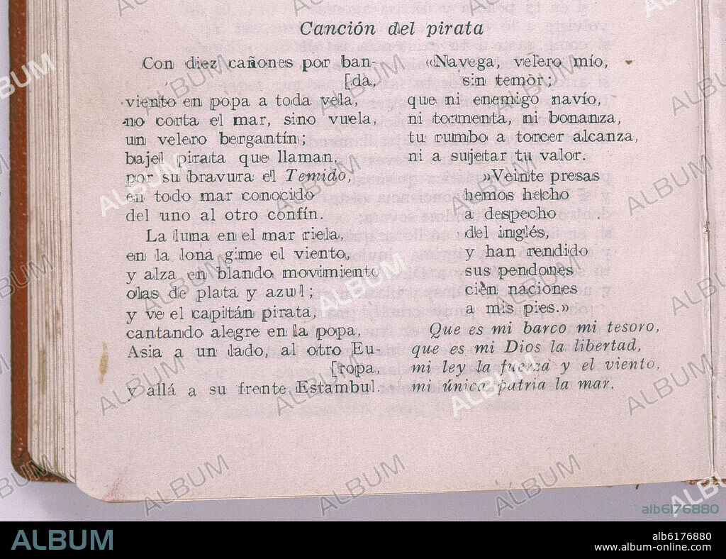 JOSE DE ESPRONCEDA Y DELGADO (1808-1842) ESCRITOR. CANCION DEL PIRATA - 1836.