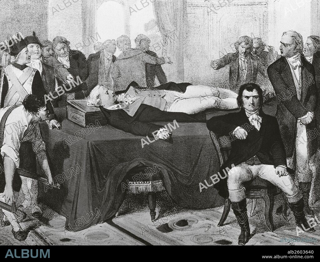 Maximilien Robespierre (1758-1794). French lawyer and politician. Figure of the French Revolution. Member of Jacobin Club. Executed by guillotine, 1794. Corpse exhibited at the Paris City Hall.