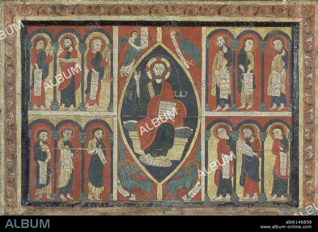 FRONTAL DE FERRERA - PANTOCRATOR Y APOSTOLES - SIGLO XIII - ROMANICO CATALAN.