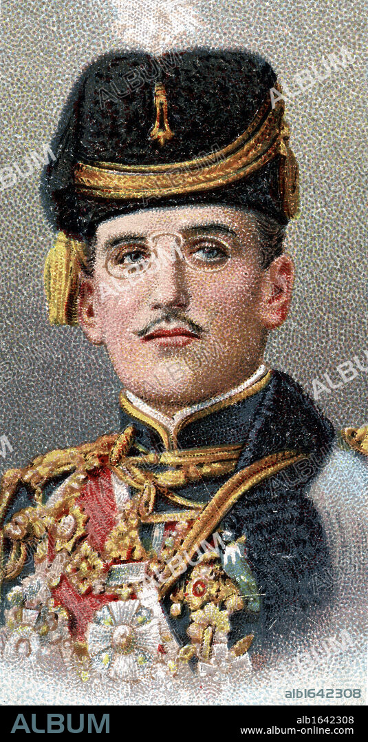 Alexander I (1888-1934) King of Serbs, Croats and Slovenes (1921-1929), King of Yugoslavia (1929-1934). In uniform as Commander-in-C hief of the Serbian army in World War I when Crown Prince of Serbia.  Assassinated on 9 October 1934. Chromolithograph card of 1917.