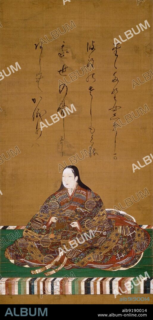 Japan: Lady Yodo Dono (1567 - 4 June 1615), second wife of Toyotomi Hideyoshi and mother of Toyotomi Hideyori. Hanging scroll painting, 17th century.. Yodo-dono or Yodogimi, also known as Lady Chacha, was the concubine and second wife of Toyotomi Hideyoshi, who was by the end of the 16th century the most powerful man in Japan. She was also the mother of his successor, Hideyori. Hideyoshi died in 1598 and the Toyotomi clan lost much of its influence and importance. Yodo-dono and Hideyori committed suicide after the Siege of Osaka Castle in 1614-1615 by Tokugawa Ieyasu, ending the Toyotomi line.