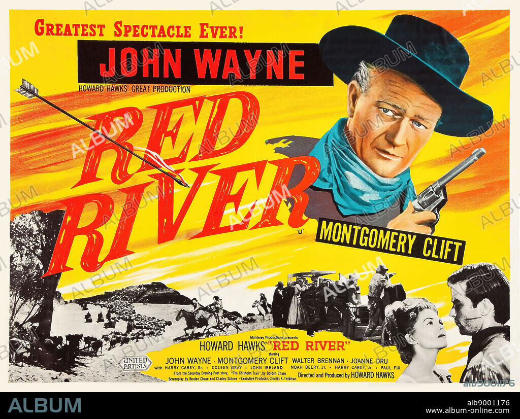 JOHN WAYNE in RED RIVER, 1948, directed by HOWARD HAWKS. Copyright UNITED ARTISTS.