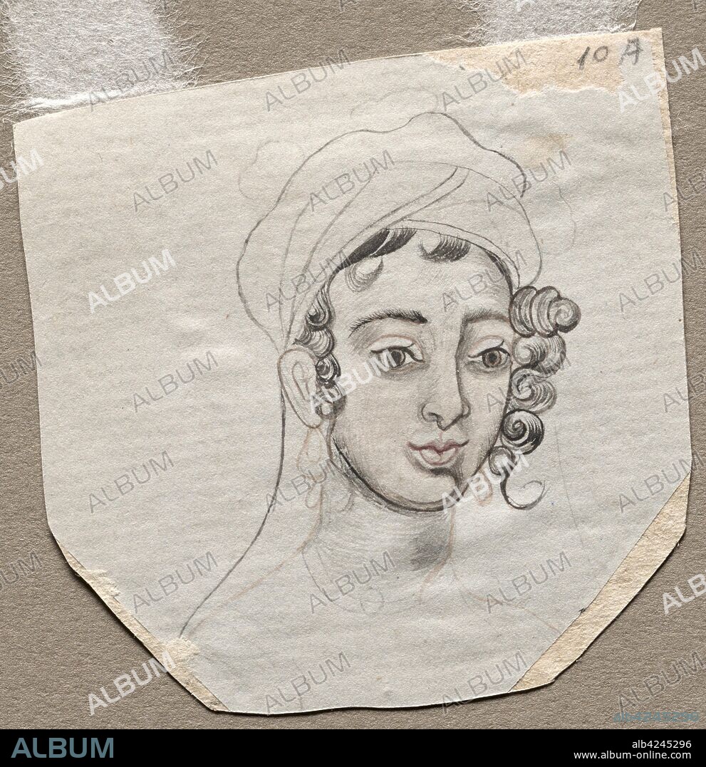 Head of a Young Man, early 1800s. India, Company School, Sangram Singh seal on reverse, early 19th century. Drawing ; overall: 7 x 7 cm (2 3/4 x 2 3/4 in.).