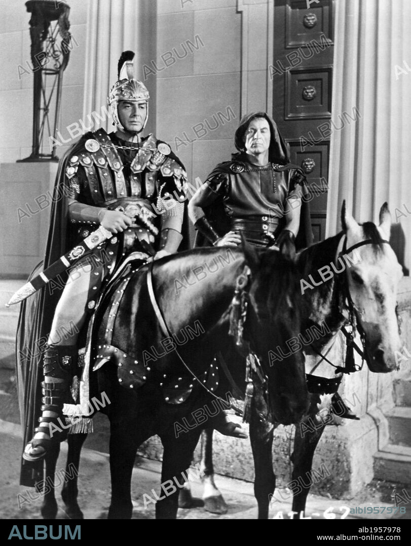 VICTOR MATURE in ANDROCLES AND THE LION, 1952, directed by CHESTER ERSKINE and NICHOLAS RAY. Copyright RKO RADIO PICTURES.