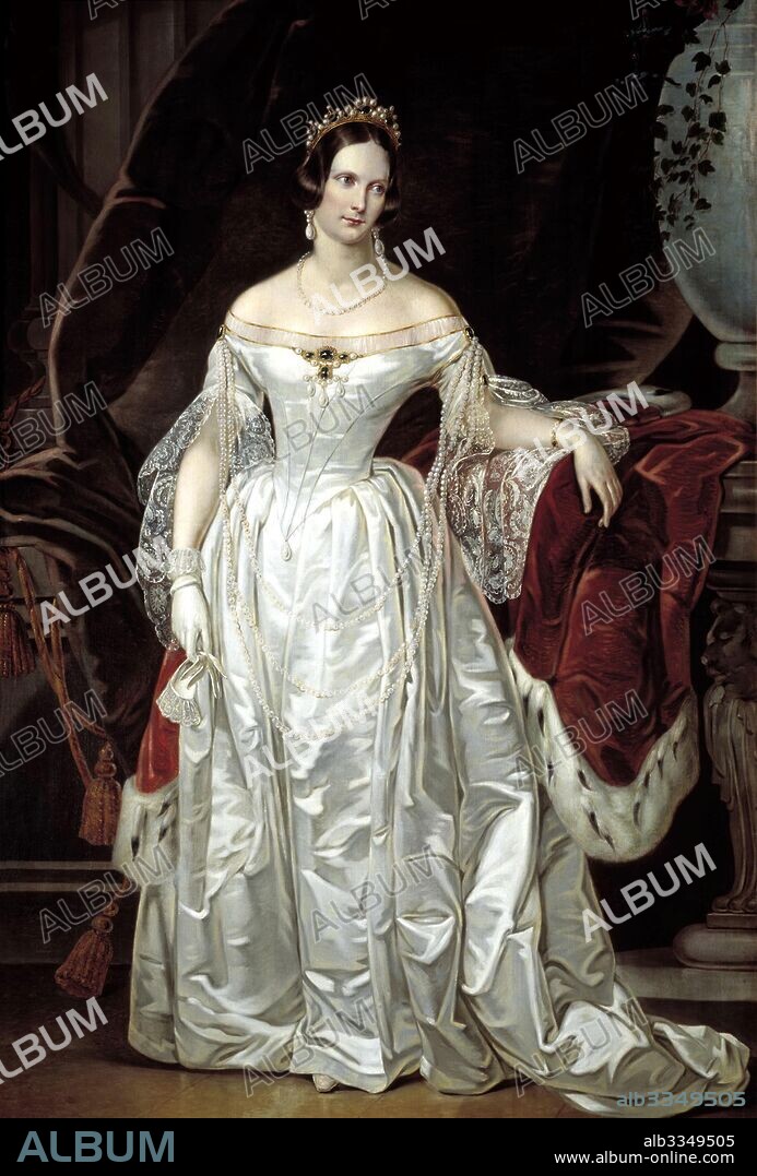 KARL REICHEL. Portrait of Empress Alexandra Fyodorovna (Charlotte of Prussia), Emperor's Nicholas I. wife (1798-1860).