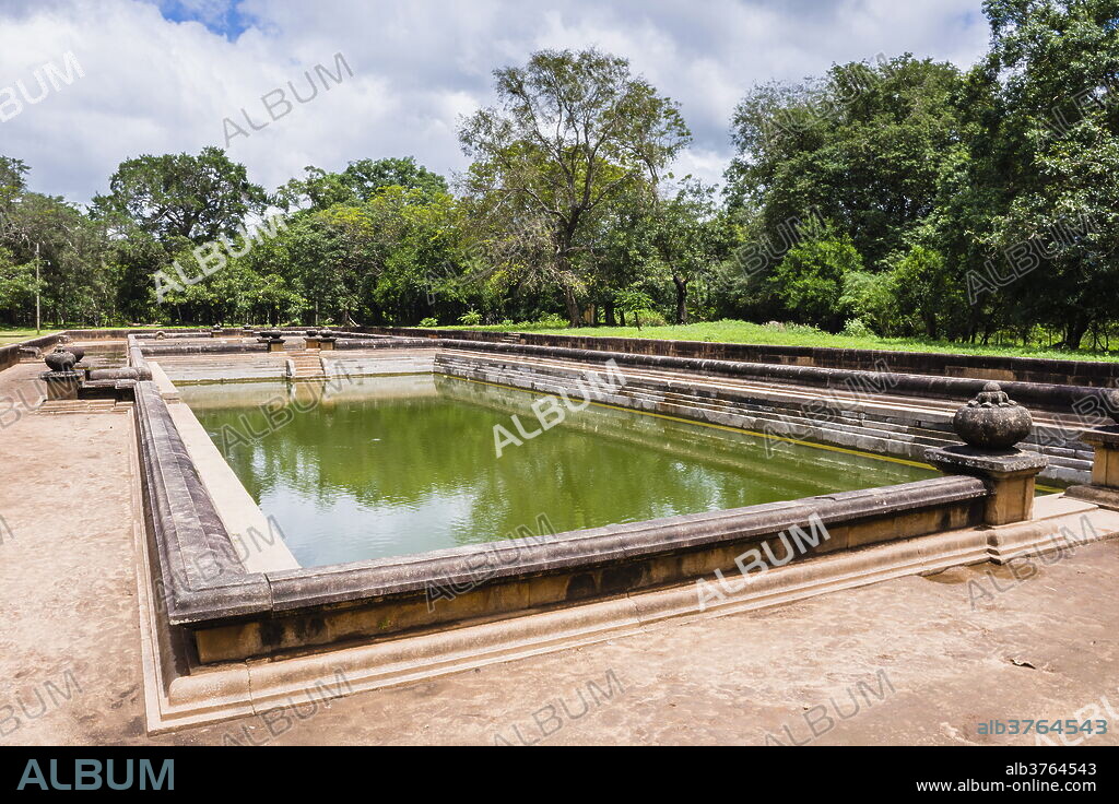 Twin Ponds (Kuttam Pokuna), Sacred City of Anuradhapura, UNESCO World Heritage Site, Sri Lanka, Asia.