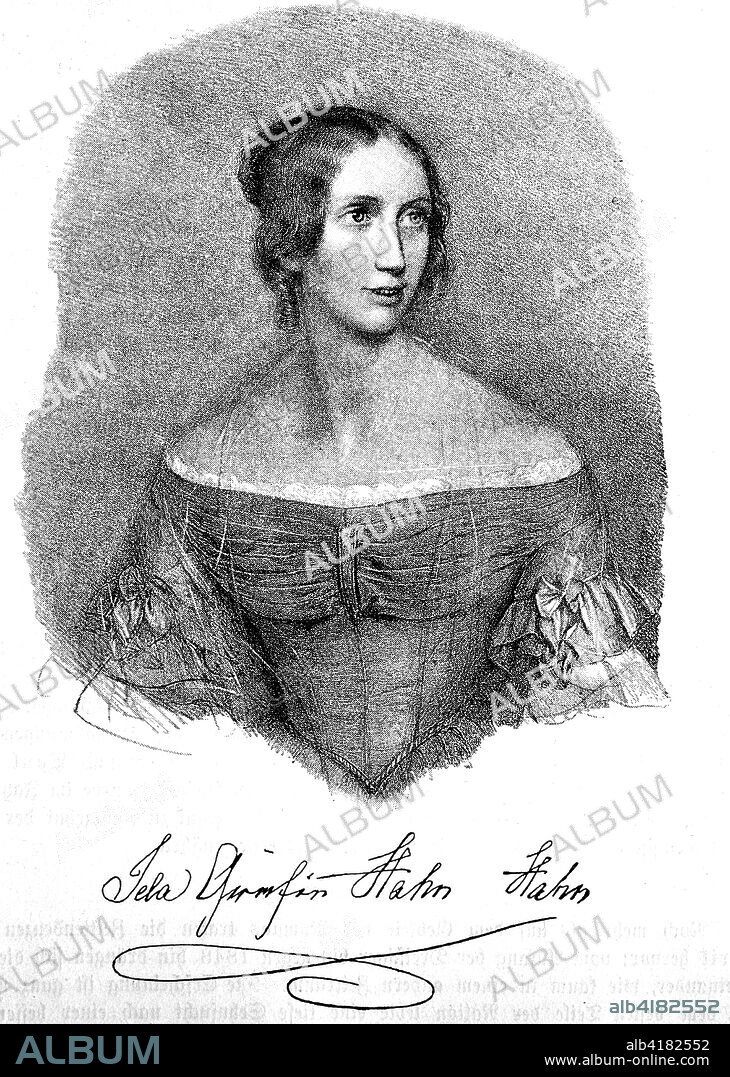 Ida Hahn-Hahn, actually Ida Marie Louise Sophie Friederike Gustave Countess von Hahn, 1805-1880, a German writer, lyricist and Founder of the monastery, woodcut from the year 1880.