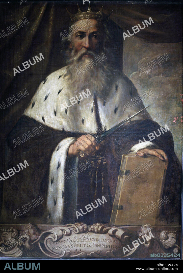 PEDRO IV , " EL CEREMONIOSO " 1319-1387. REY DE ARAGON . ( III DE CATALUÑA Y II DE VALENCIA ). RETRATO ANONIMO. PALACIO DE LA GENERALITAT . VALENCIA.