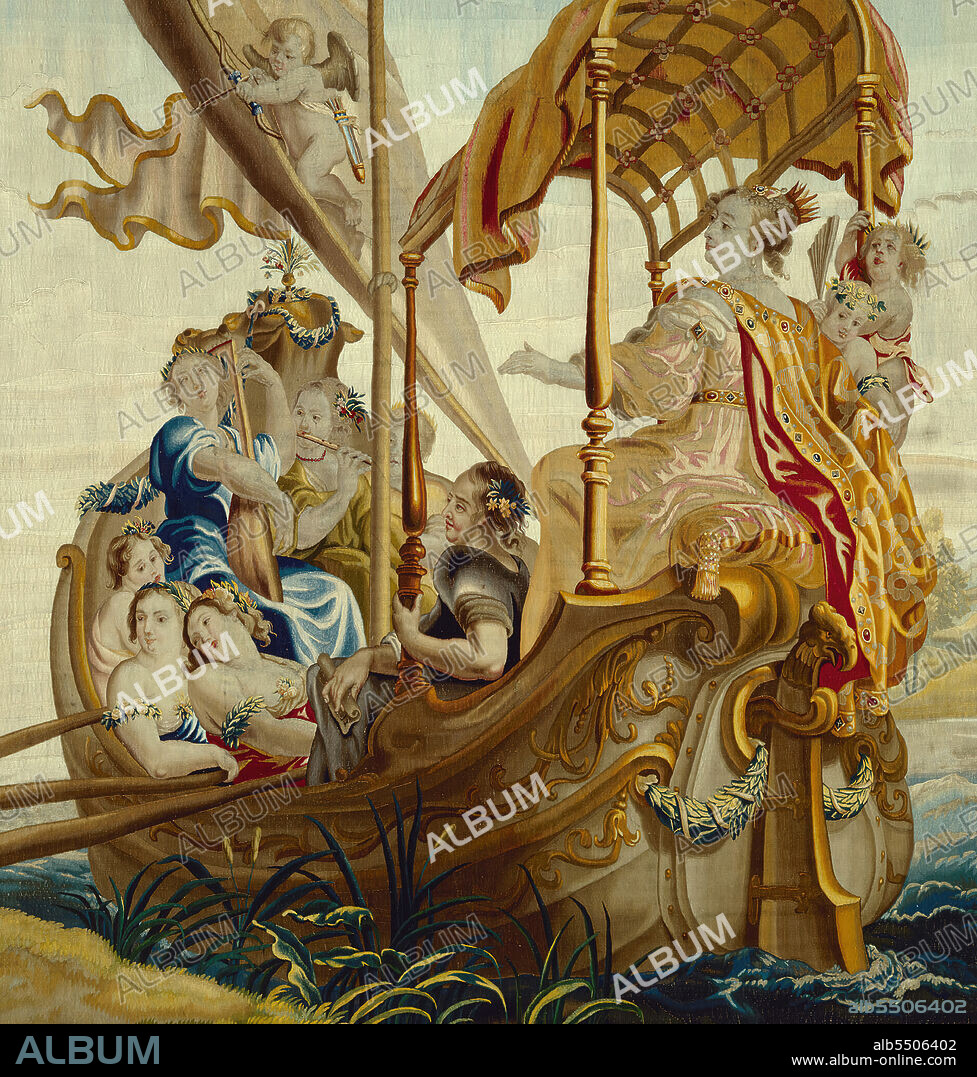 Cleopatra Enjoys Herself at Sea, from 'The Story of Cleopatra', Flanders, c. 1680. Woven at the workshop of Willem van Leefdael, after a design by Justus van Egmont. Detail from a larger artwork.