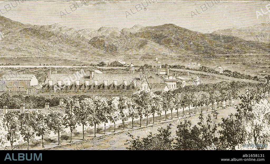 Residence of Brigham Young Salt Lake City, Utah, in 1870s. From American Pictures Drawn With Pen And Pencil by Rev Samuel Manning circa 1880.