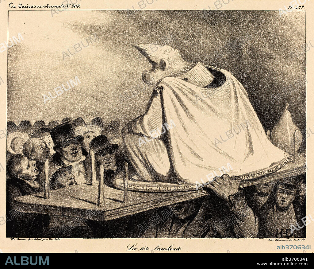 HONORé DAUMIER. La tête branlante. Dated: 1834. Medium: lithograph.
