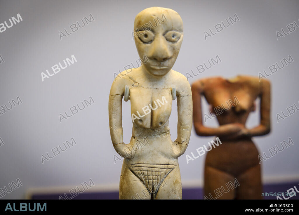 Ivory female figurines. Ancient Egyptian, Early Middle Predynastic, 4400-3900 BC, British museum, London, England, Great Britain.