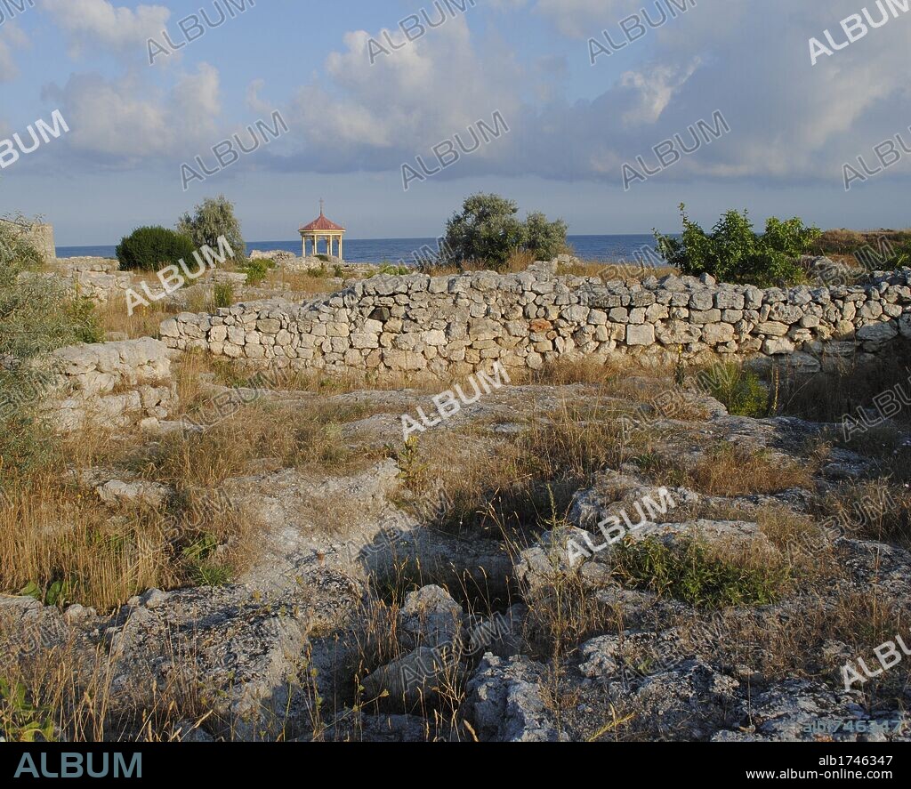 UCRANIA. Antigua colonia griega de QUERSONESO, fundada en el siglo VI a. C. Posteriormente fue ocupada por romanos y bizantinos. Ruinas. Alrededores Sebastopol. Europa Oriental.