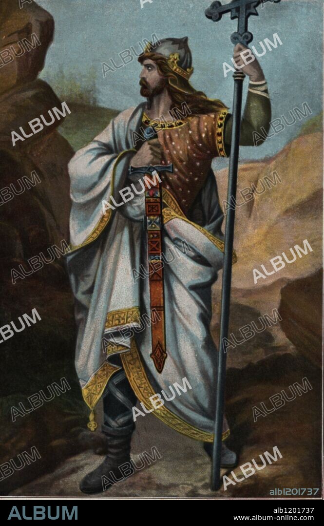 Don Pelayo (699-737), Rey de Asturias. Combatió a los musulmanes en las batallas de Guadalete y de Covadonga.