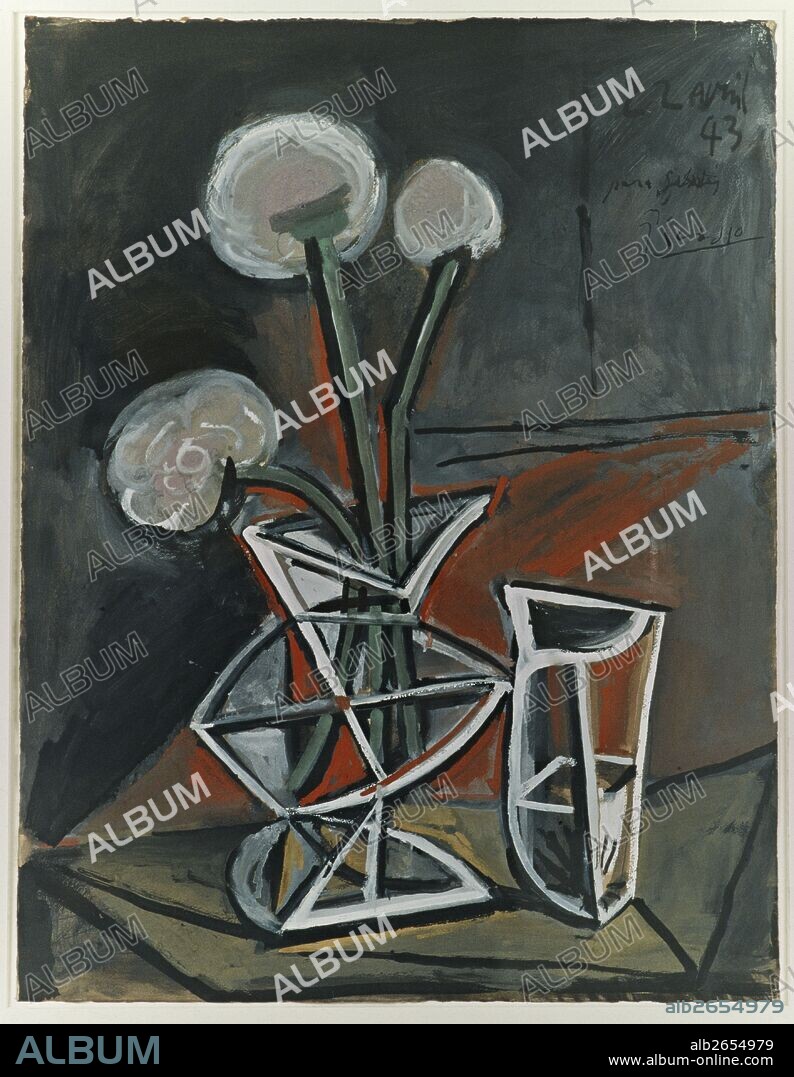 Pablo Picasso / 'Florero', 1943, Tinta china y gouache sobre papel, 65,8 x 50,6 cm, MPB 70.240.