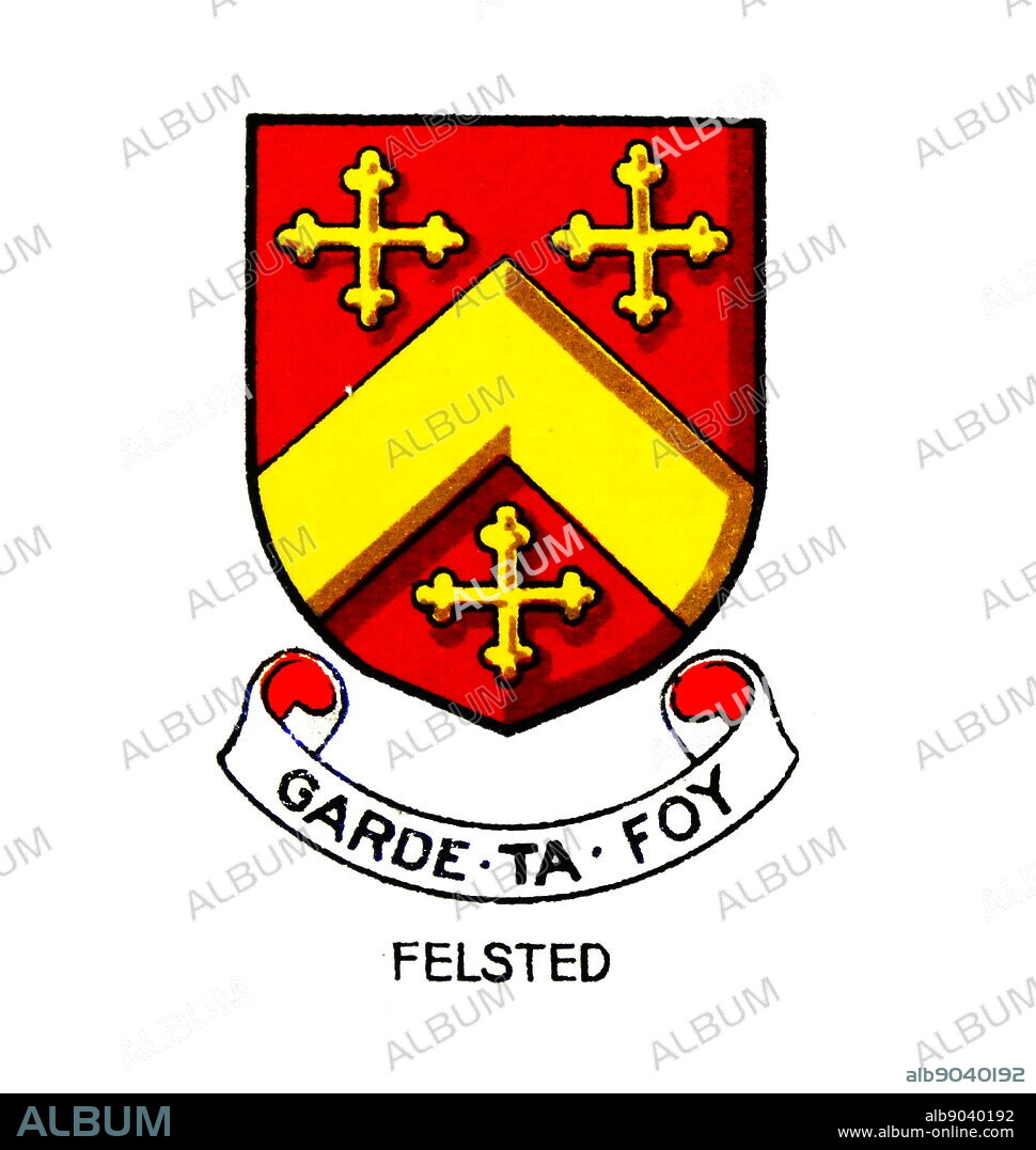 Emblem for Felsted School, Felsted, Dunmow, Essex, an English co-educational day and boarding independent school. It was founded by Richard Rich in 1564.