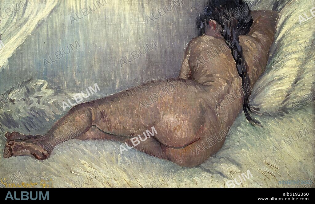 VICENT VAN GOGH (1853-1890). Dutch school. Naked woman. 1887. Oil on canvas (38 x 61 cm). Paris, private collection.