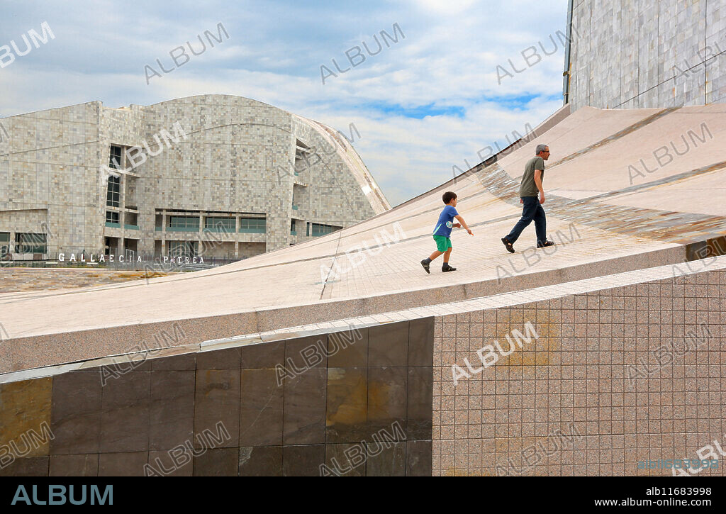 Cidade da Cultura de Galicia, City of Culture of Galicia, designed by Peter Eisenman, Santiago de Compostela, A Coruña province, Galicia, Spain.