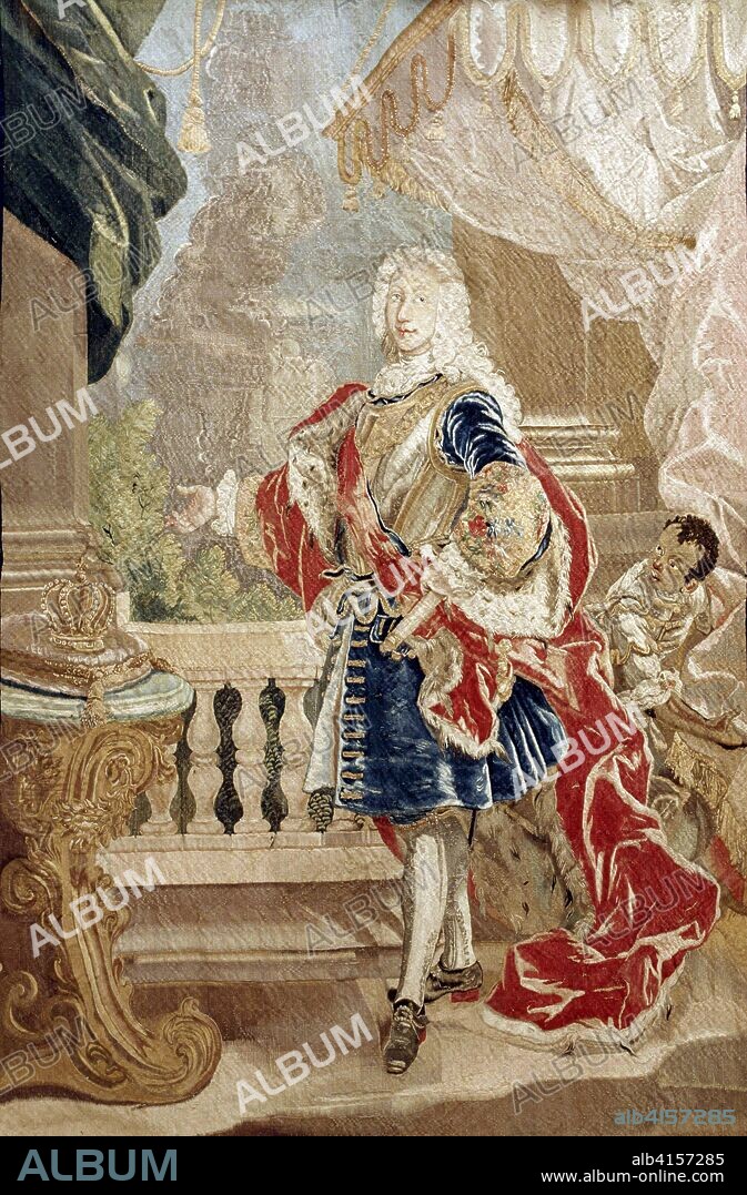 DOMENICO DE ROSSO (1832-1902). CARLOS III REY DE ESPAÑA 1716-1788 TAPIZ DE D.ROSSO. MUSEO NACIONAL DE NAPOLES.