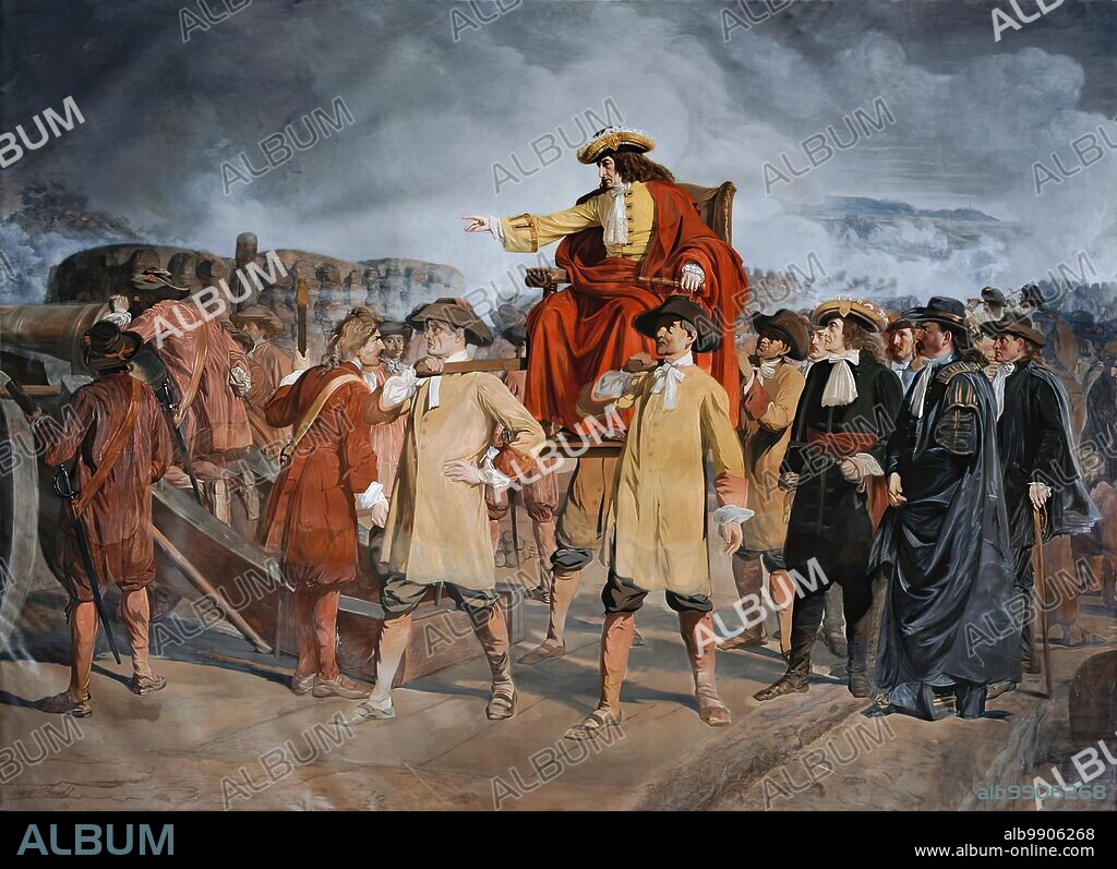 CARL WURZINGER. Ernst Rüdiger Graf Starhemberg visits the defense work on the Lion Bastion 1683, (1868). Field marshal Ernst Rudiger von Starhemberg (1638-1701) was commander of Vienna during the Turkish siege in 1683, which he defended until the relief army arrived. President of the Court War Council in 1691. Cousin of Guido Graf Starhemberg.