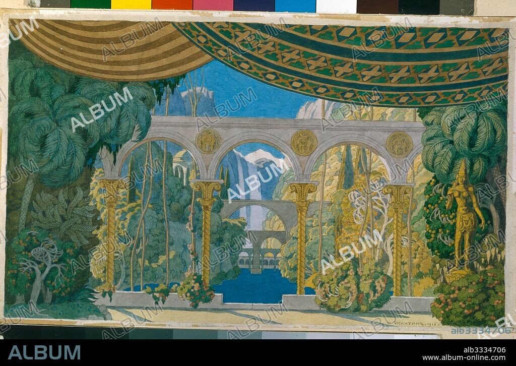 IVAN YAKOVLEVICH BILIBIN. The Gardens of Chernomor. Stage design for the opera Ruslan and Lyudmila by M. Glinka.
