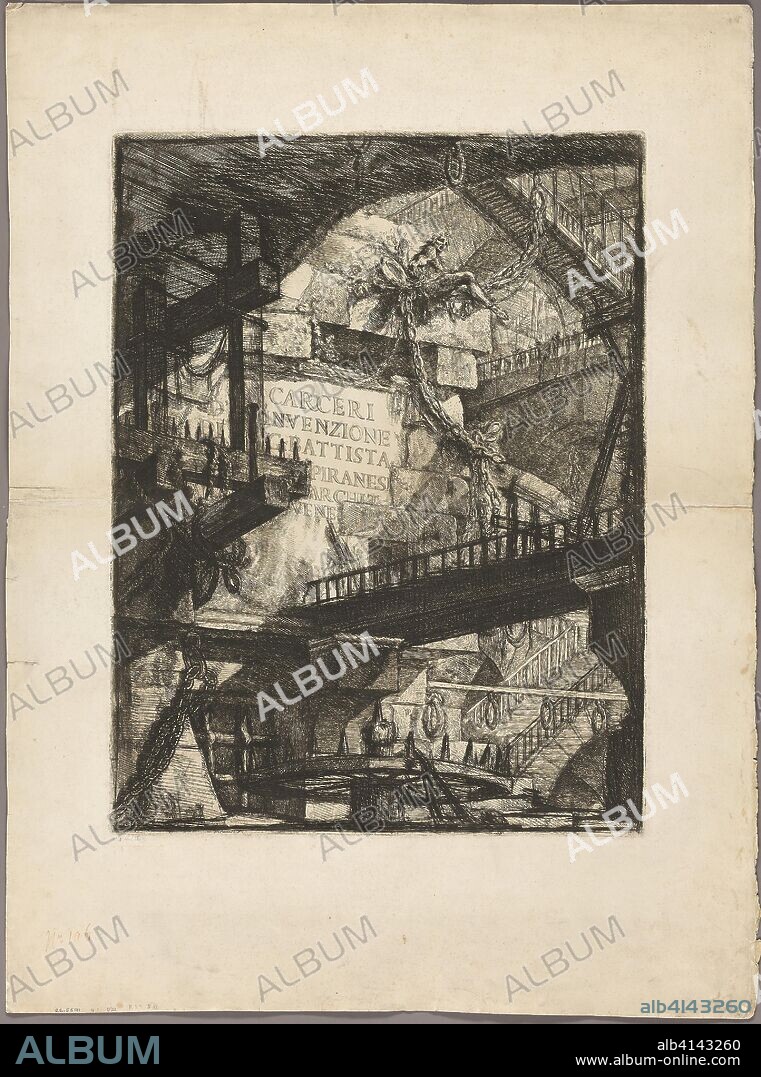 Title Page from Imaginary Prisons. Giovanni Battista Piranesi; Italian, 1720-1778. Date: 1761. Dimensions: 540 x 410 mm (image); 548 x 415 mm (plate); 787 x 585 mm (sheet). Etching and engraving on heavy ivory laid paper. Origin: Italy.