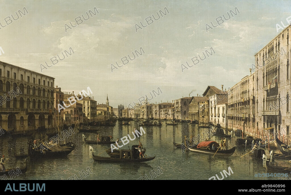 BERNARDO BELLOTTO. View of Grand Canal with the Palazzi Foscari and Moro Lin, mid-late 18th century.