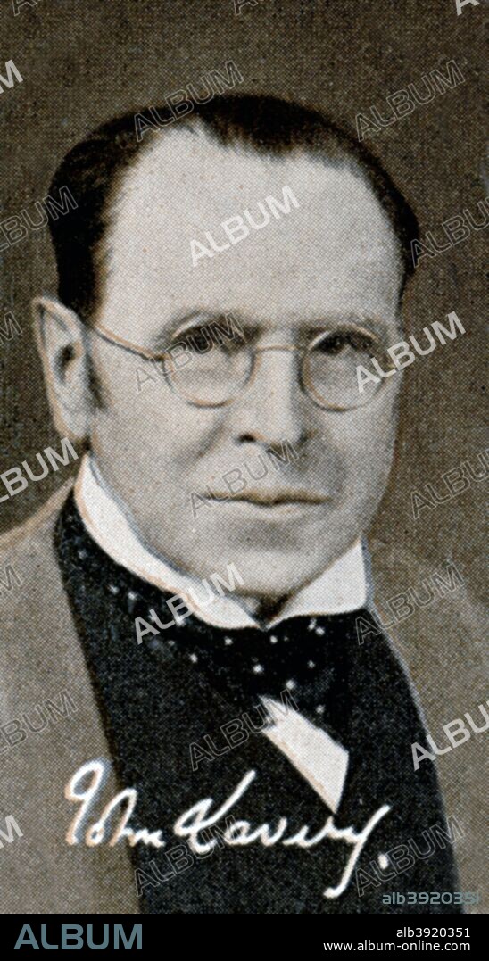 Sir John Lavery (1856-1941), Irish painter best known for his portraits, 1935. A print from the photo album Popular Personalities, issued for Piccadilly Juniors Oval Photos, 1935.