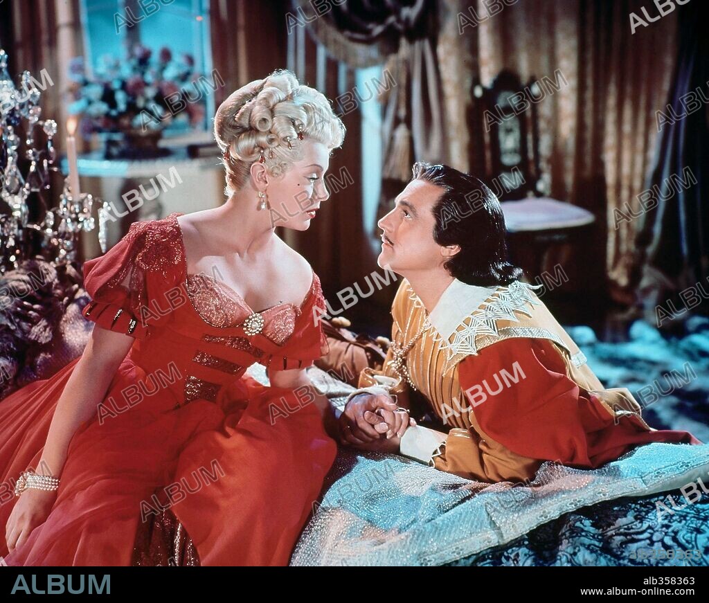 GENE KELLY y LANA TURNER en LOS TRES MOSQUETEROS, 1948 (THE THREE MUSKETEERS), dirigida por GEORGE SIDNEY. Copyright M.G.M.