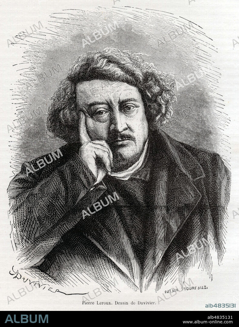 Pierre LEROUX (1797-1871). Illustration de DUVIVIER d'apres une photo de NADAR (voir kh61465) pour Les Francais peints par eux-memes (edition J. Philippart de 1861). Credit : Collection Jonas/Kharbine-Tapabor.