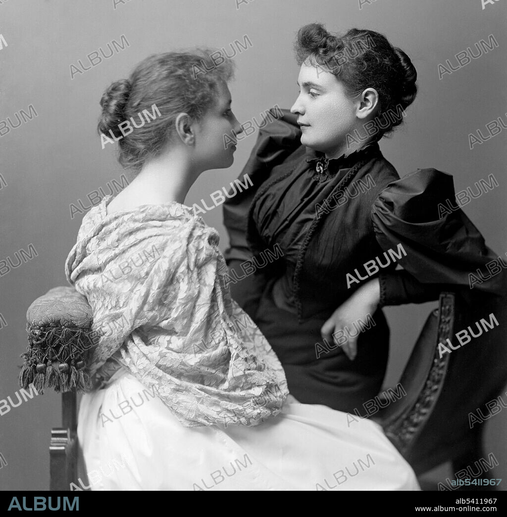 Helen Keller and Anne Sullivan, c. 1891-1894. C.M. Bell, photographer. Helen Keller (1880-1968) was an American author, political activist, and lecturer. She was the first deaf-blind person to earn a Bachelor of Arts degree. The story of Keller and her teacher, Anne Sullivan, was made famous by Keller's autobiography, The Story of My Life, and its adaptations for film and stage, The Miracle Worker. A prolific author, Keller was well-traveled and outspoken in her convictions. A member of the Socialist Party of America and the Industrial Workers of the World, she campaigned for women's suffrage, labor rights, socialism, antimilitarism, and other similar causes.