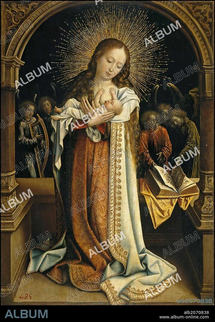 Bernard van Orley / 'La Virgen de la Leche', Hacia 1520, Escuela Flamenca, Óleo sobre Tabla, 54 cm x 30 cm, P01920.