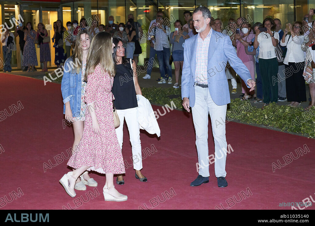 King Felipe VI of Spain, Queen Letizia of Spain, Crown Princess Leonor, Princess Sofia attends show De Sheherazade, directed by Maria Pages (Princess of Asturias Award for the Arts 2022) and El Arbi El Harti at Teatros del Canal on June 25, 2022 in Madrid, Spain.
