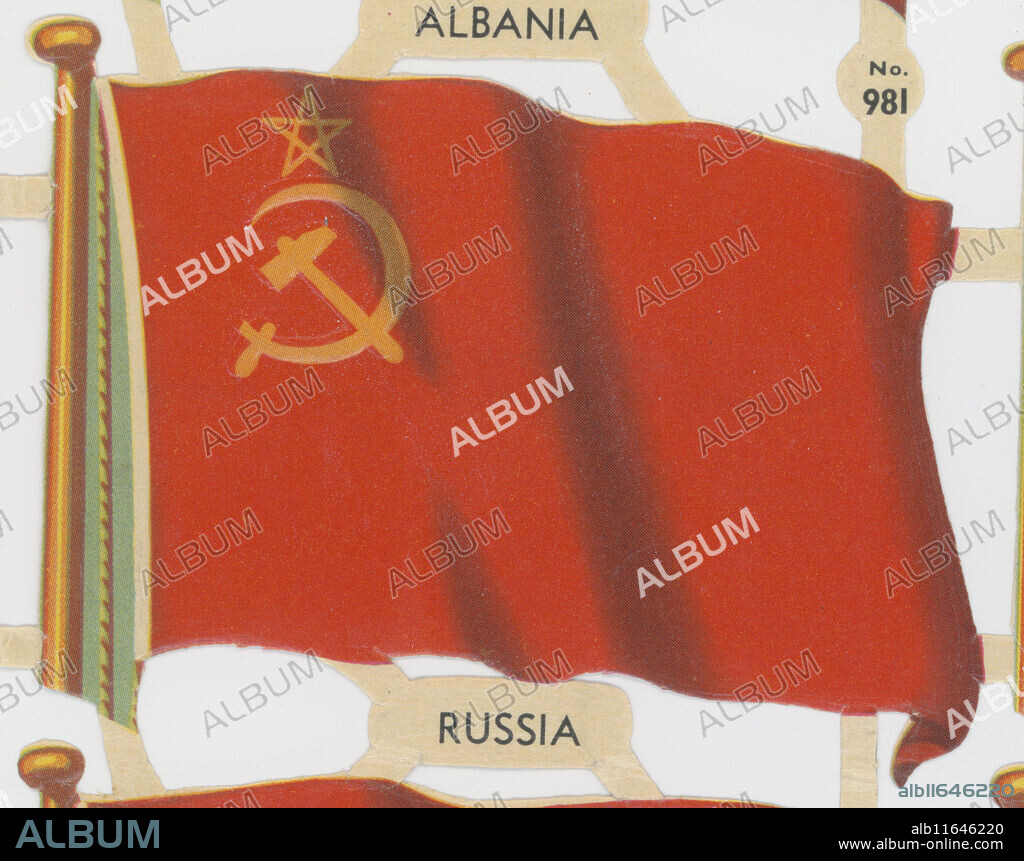Europa. Bandera de la República socialista soviética de Rusia. Años 1950.