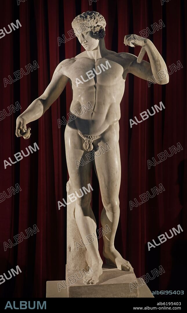 POLICLETO (450 AC-420 AC). DIADUMENO, COPIA ROMANA EN MARMOL PROCEDENTE DE DELOS, DE UN ORIGINAL EN BRONCE REALIZADO POR POLICLETO HACIA 430/420 A.C.