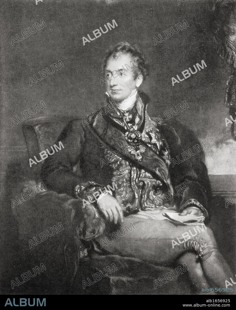 Klemens Wenzel, Prince von Metternich 1773 to 1859. German-Austrian politician and statesman. After the painting by Sir T. Lawrence from the book Europe in the Nineteenth Century an Outline History, published 1916.