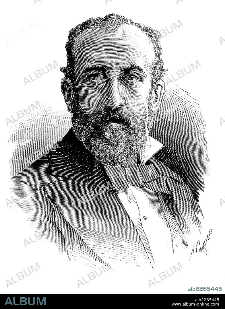 José María Roa Bárcena (1827-1908), literato y escritor mejicano. Grabado de 1879.