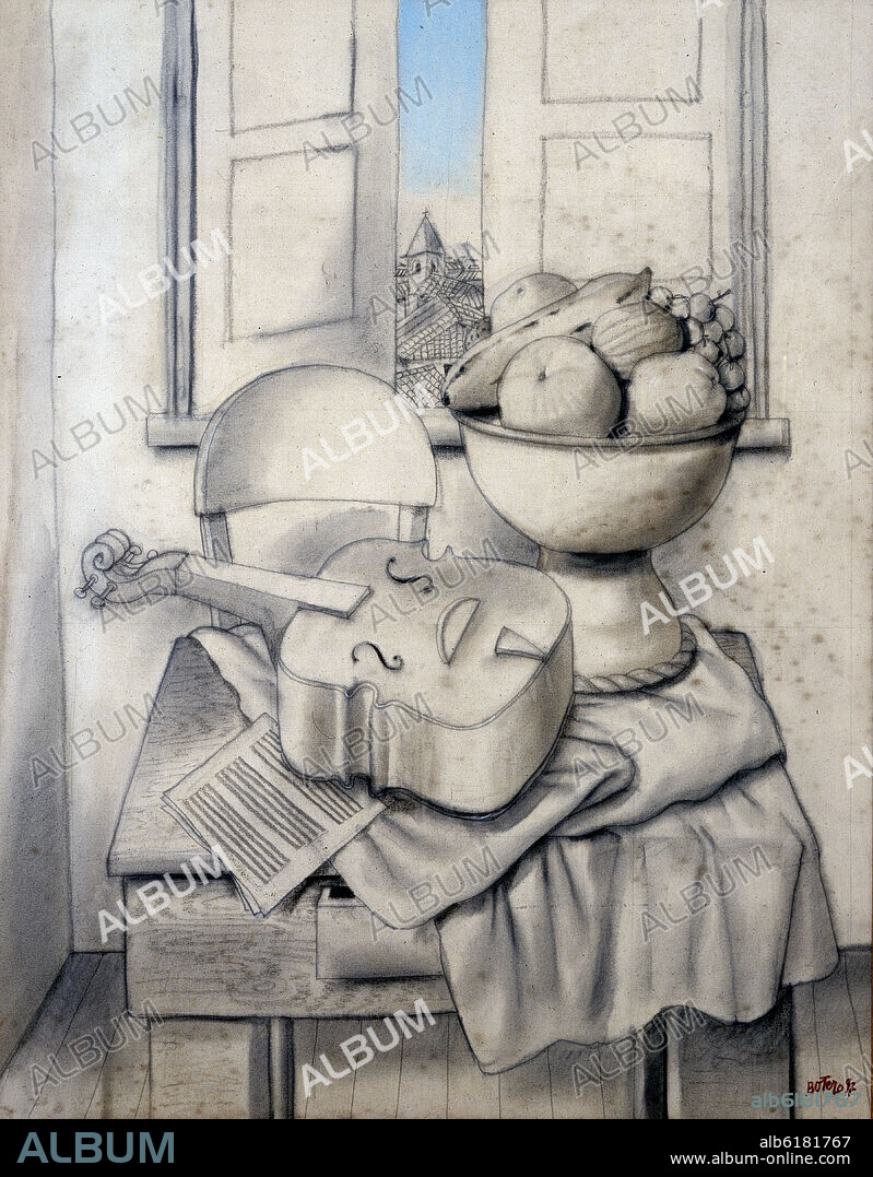 FERNANDO BOTERO. BODEGON - 1997 - DIBUJO.